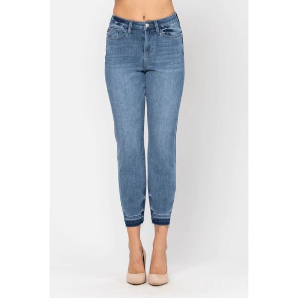 Judy Blue Denim - NEW Judy Blue Womens size 24W Thermadenim Undone Hem Boyfriend High Waist Jeans